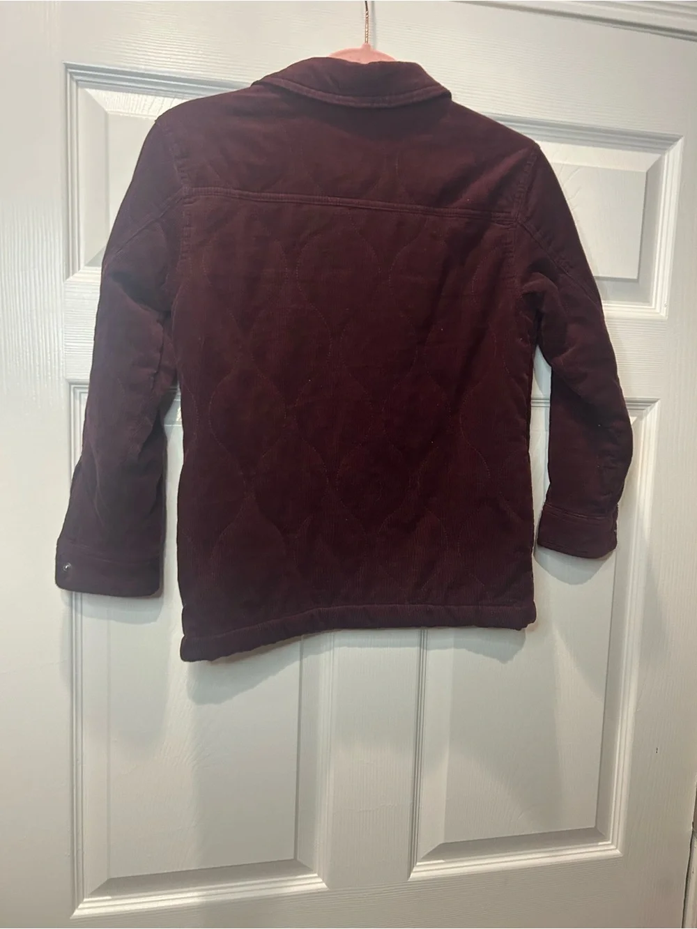 Art Class Boys Quilted Corduroy Jacket Burgundy Size 8 Snap Front